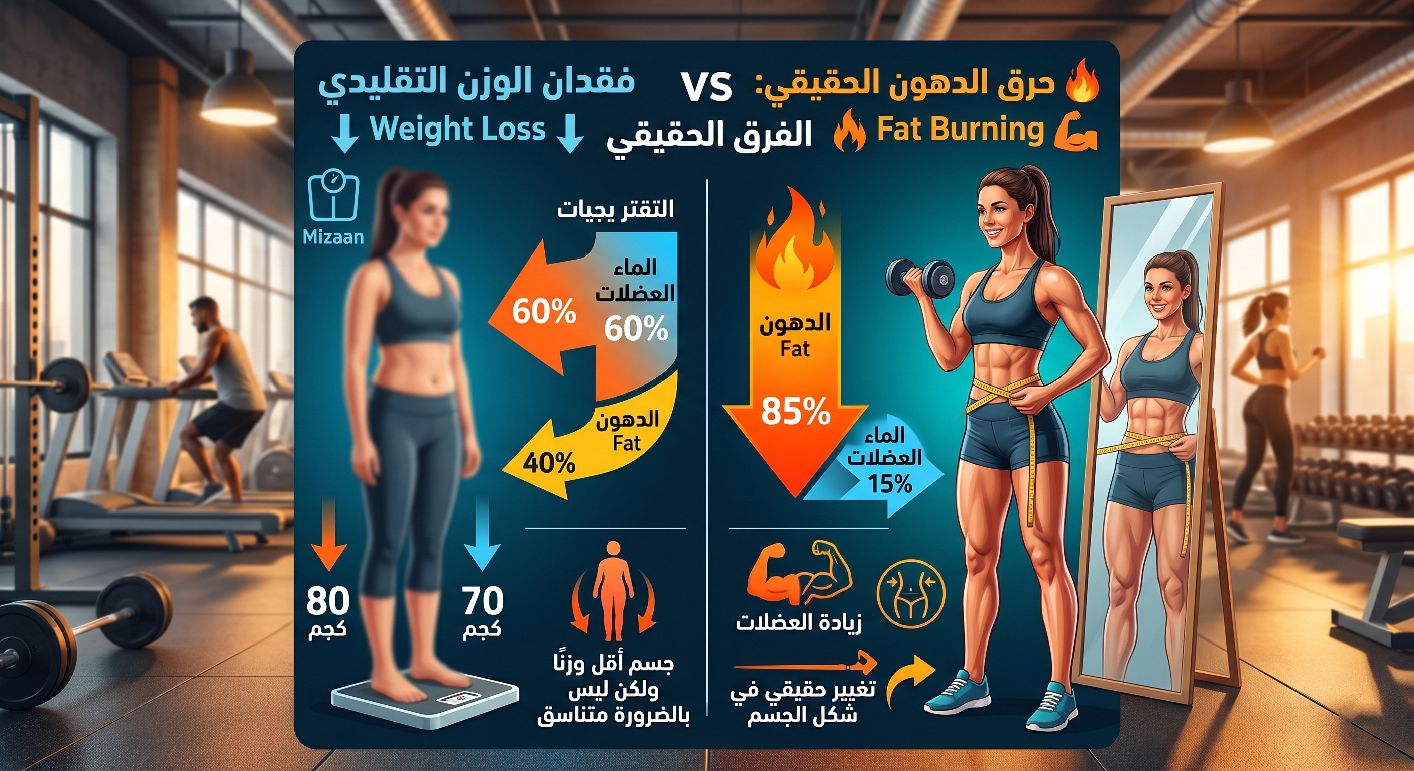 الفرق بين حرق الدهون وفقدان الوزن وأيهما أهم لجسم صحي ورشيق