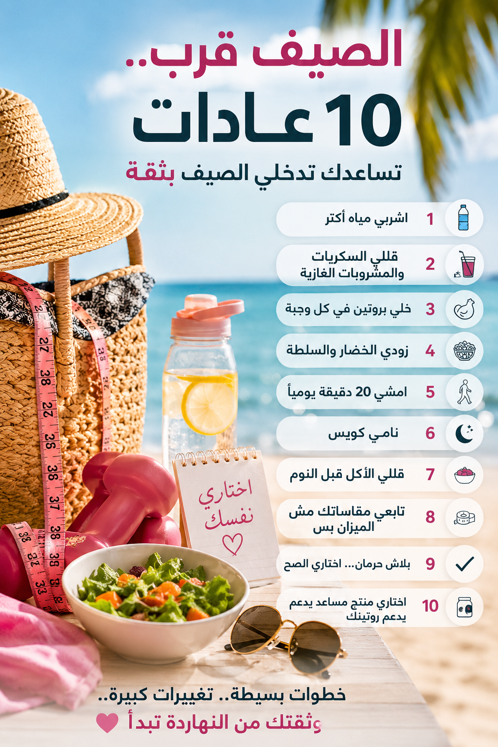 الصيف قرب: 10 عادات تساعدك تدخلي الصيف بثقة