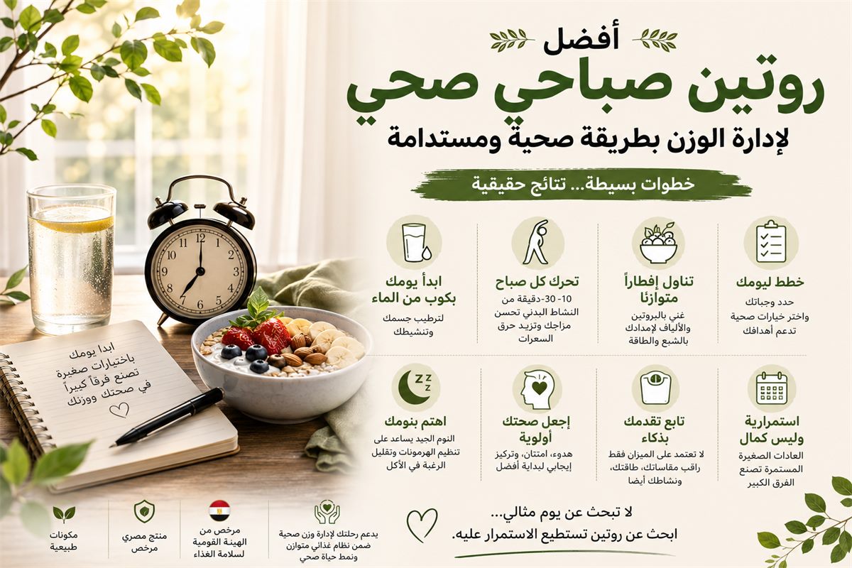أفضل روتين صباحي لإدارة الوزن بطريقة صحية ومستدامة