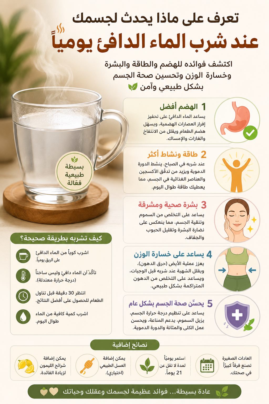 فوائد شرب الماء الدافئ يوميًا. ماذا يحدث لجسمك عند شرب الماء الدافئ يوميًا؟