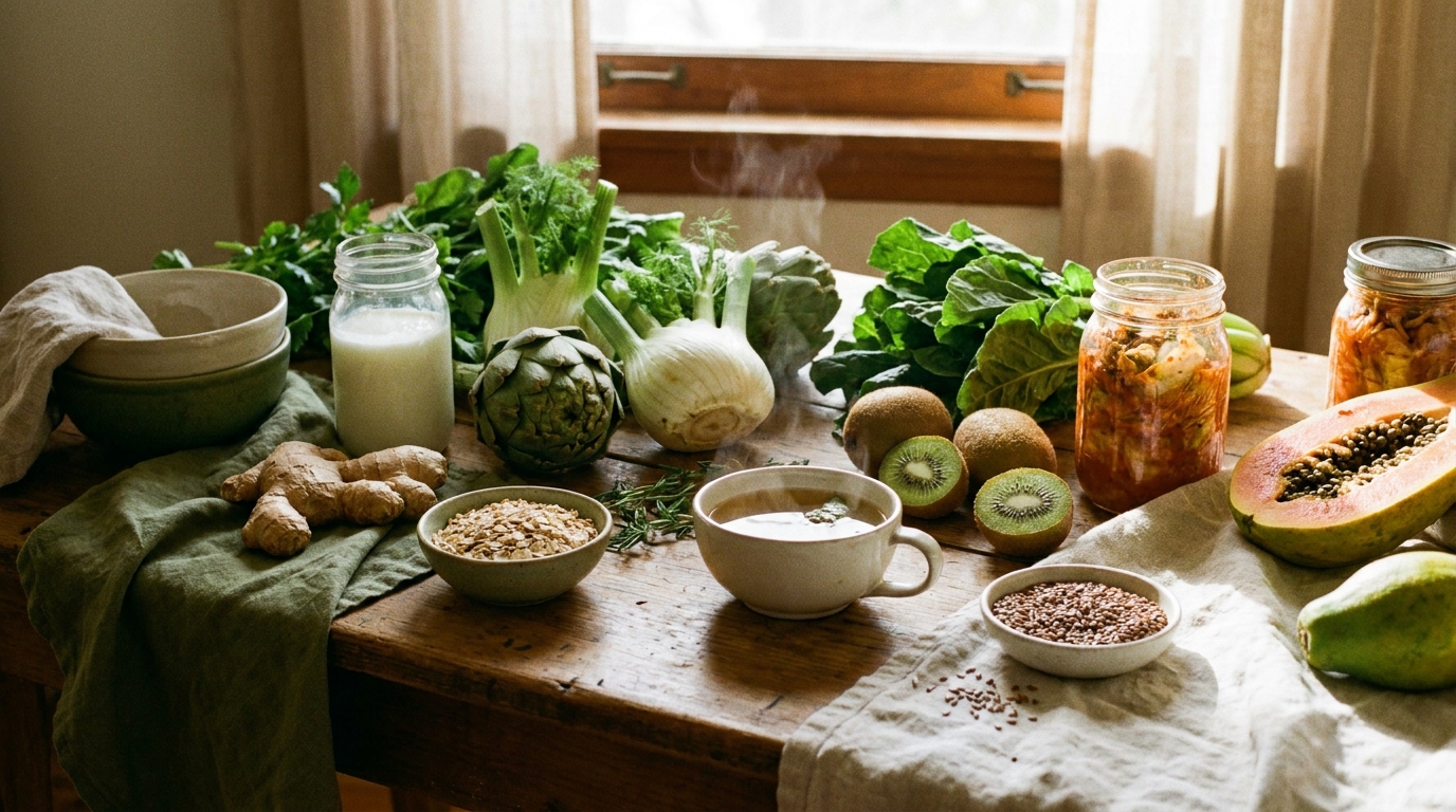 دليلك الكامل: 12 أكلة مدهشة لدعم الهضم وتخفيف الانتفاخ