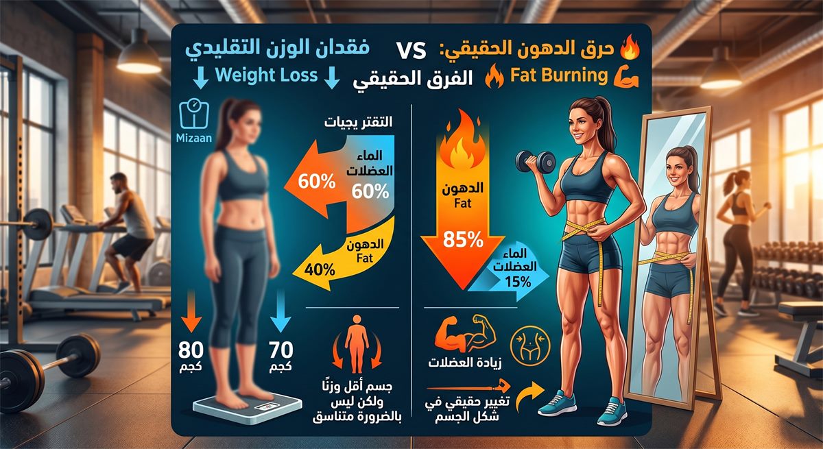 الفرق بين حرق الدهون وفقدان الوزن وأيهما أهم لجسم صحي ورشيق