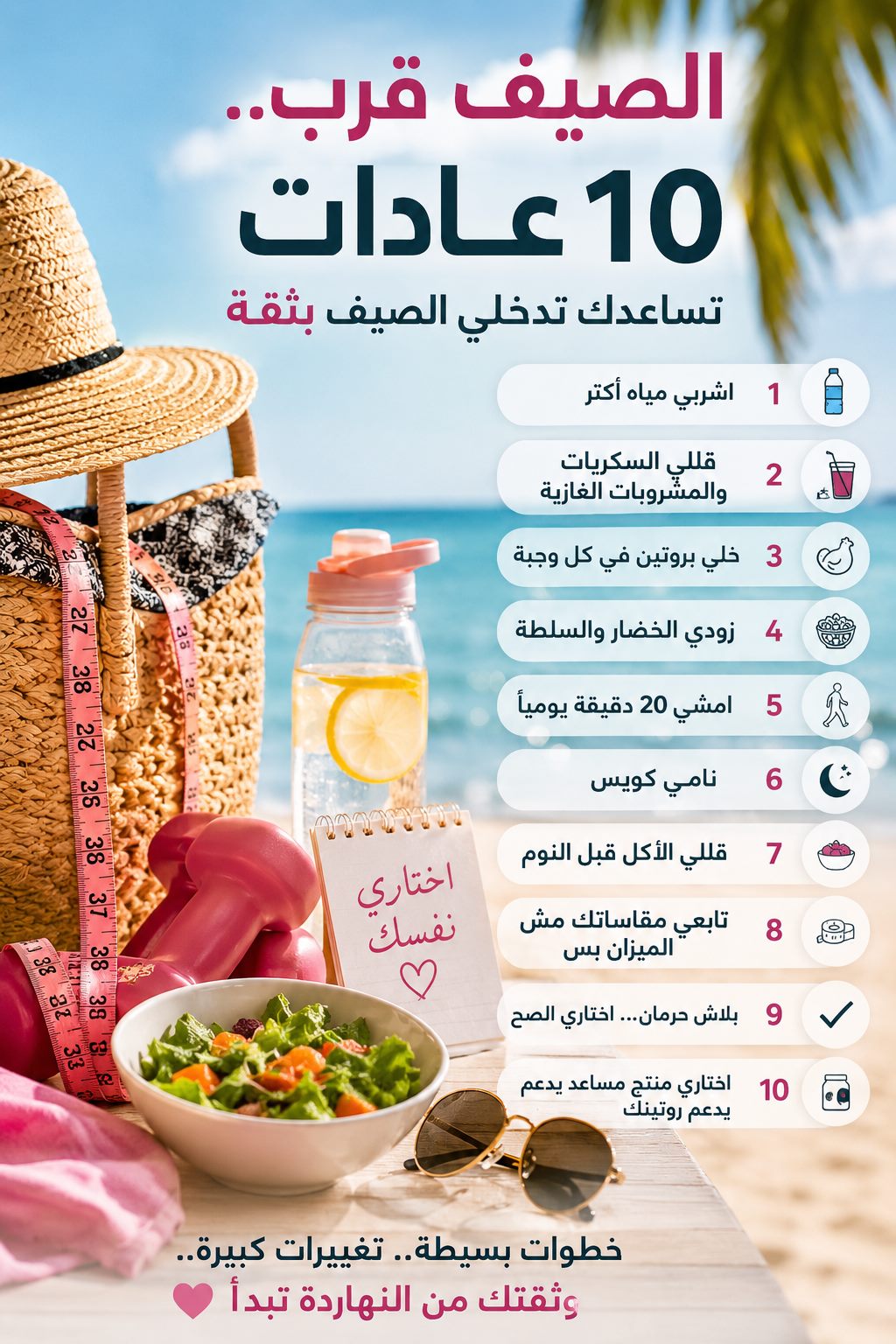 الصيف قرب: 10 عادات تساعدك تدخلي الصيف بثقة