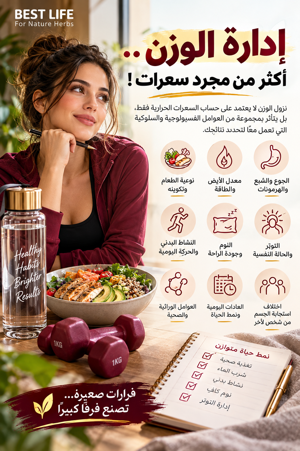 العوامل الفسيولوجية والسلوكية التي تتحكم في إدارة الوزن