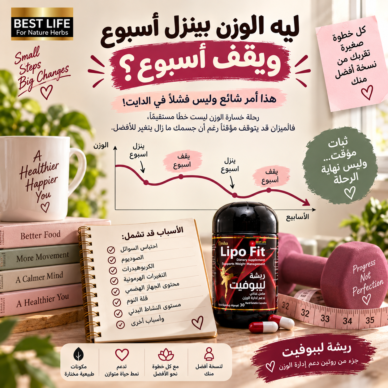 ليه الوزن بينزل أسبوع ويقف أسبوع؟ أسباب ثبات الوزن أثناء الدايت وطرق التعامل معه