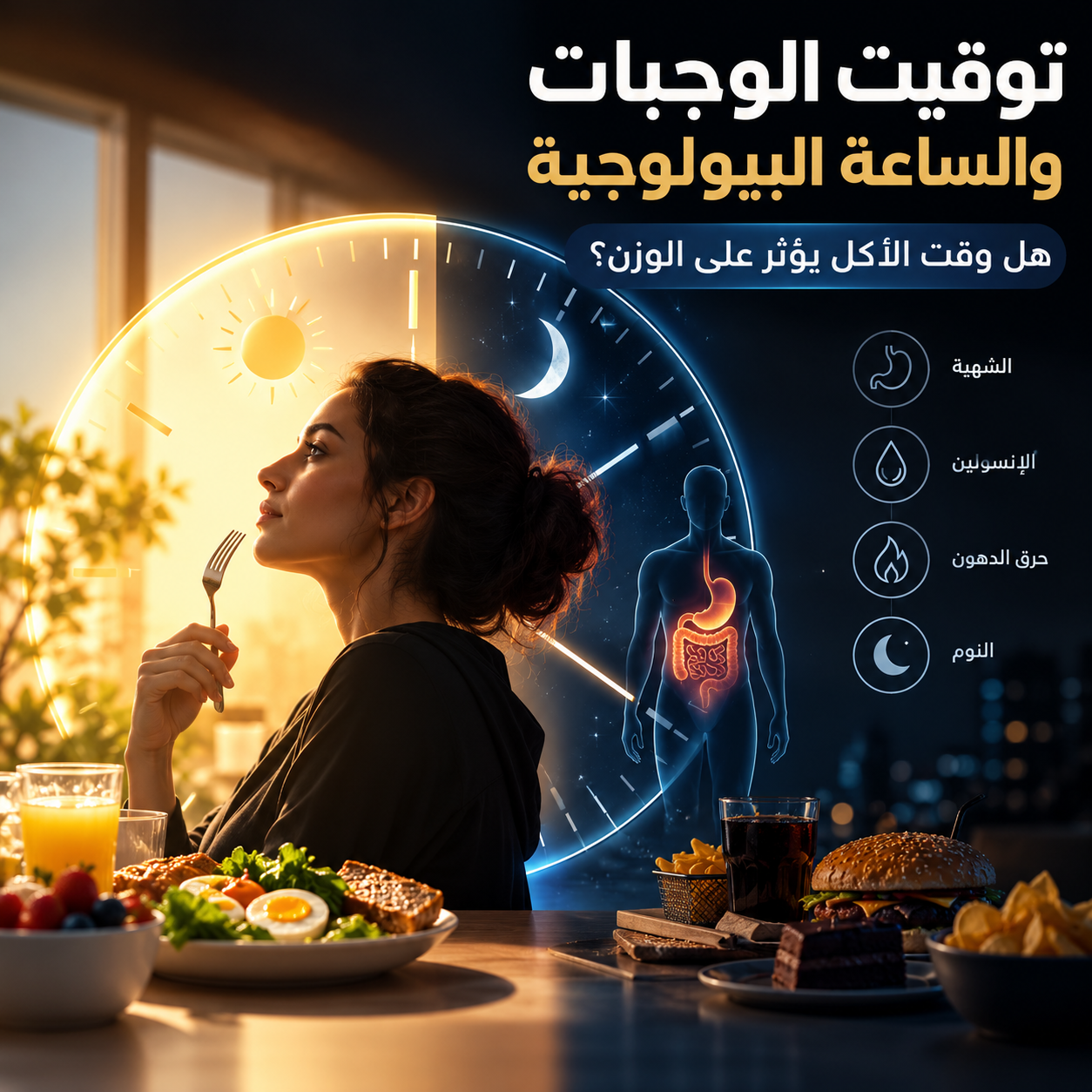 توقيت الوجبات والساعة البيولوجية: هل وقت الأكل يؤثر على الوزن؟